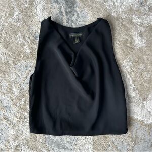 House of Harlow 1900 Black Sleeveless Top with Draped Neckline